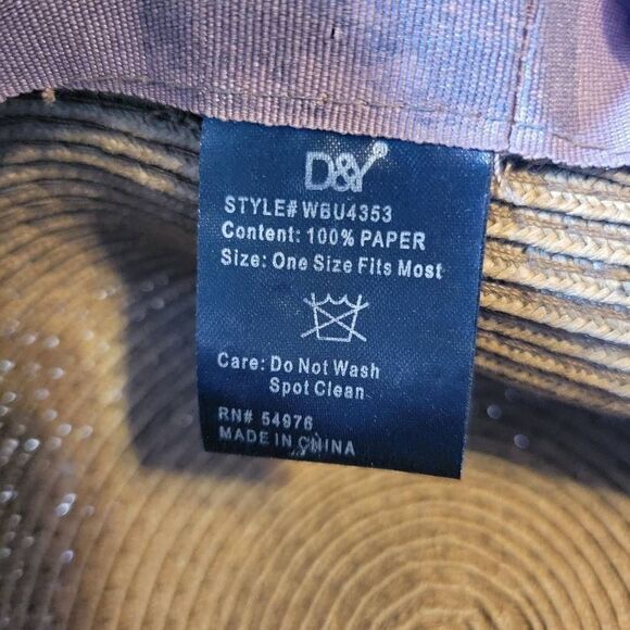 D&Y Brown Straw Fedora Hat with Silver Sparkle - Picture 7 of 7